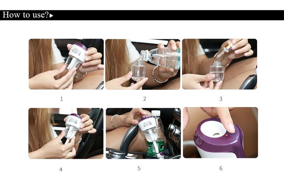 SALICO Car Humidifier II Car Air Humidifier with USB Changer Port, Aromatherapy Essential Oil Aroma Diffuser Aroma... N4