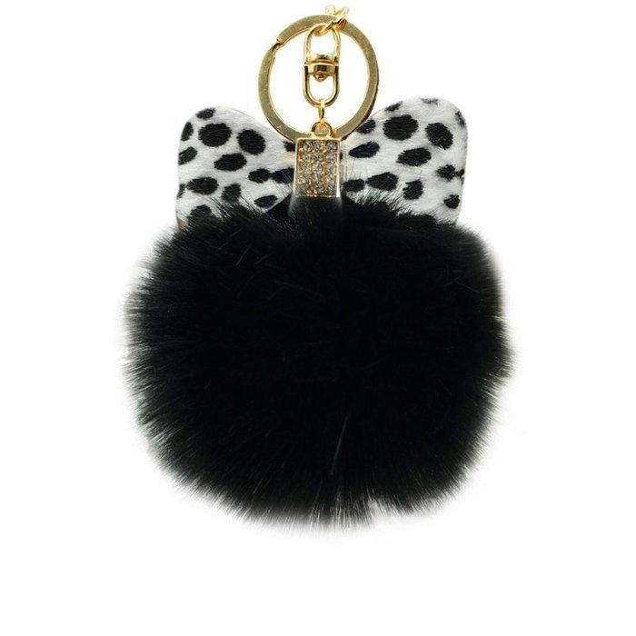 AutumnFall® Fluffy Faux Rabbit Fur Ball Charm Car Keychain Handbag Key