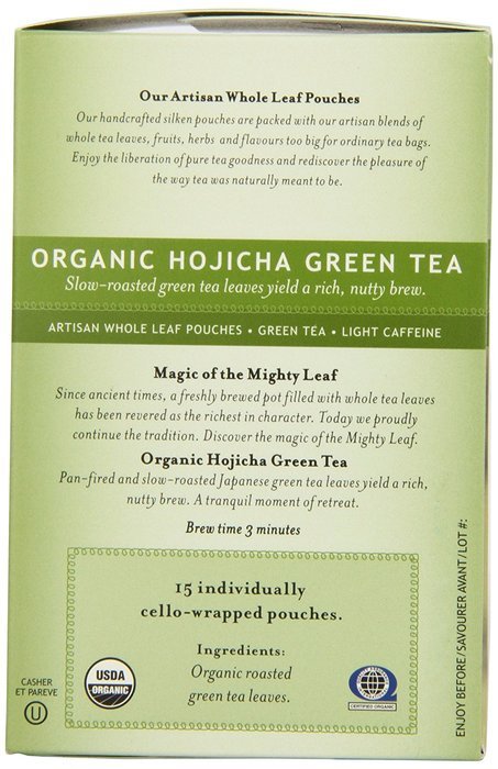 Mighty Leaf Tea Organic Hojicha Green Tea, 15-Count Whole Leaf Pouches (Pack of 3) N4