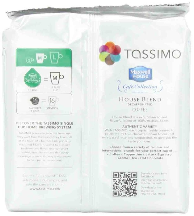 Maxwell House Cafe Collection House Blend Decaf, (Medium) 16-Count T-Discs for Tassimo Brewers (Pack of 3) N7