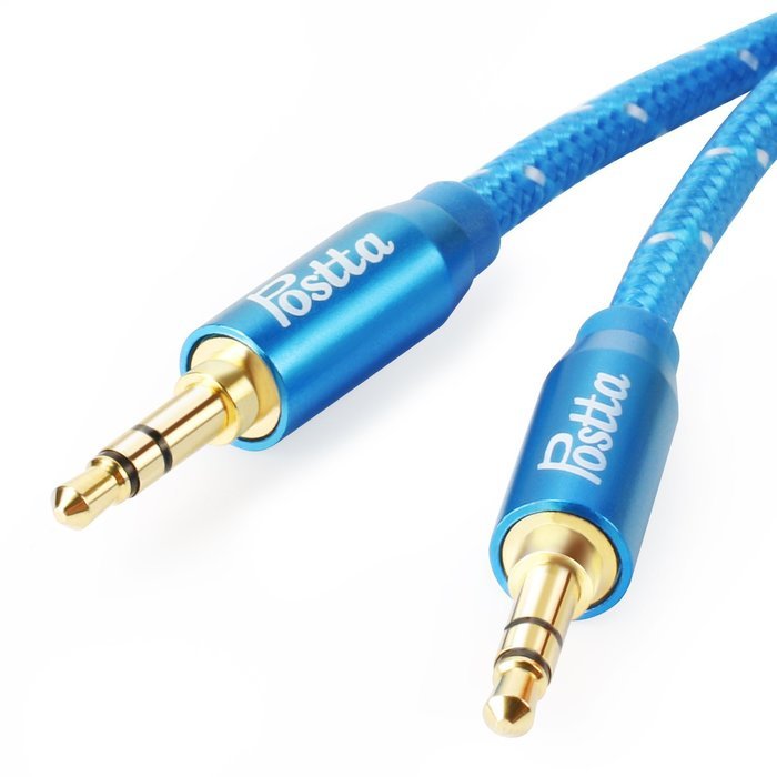 Postta 3.5MM Braided Stereo Audio cable(6 Feet)Dual-shielding Male to Male AUX Cable for car stereos,Smartphones... N7