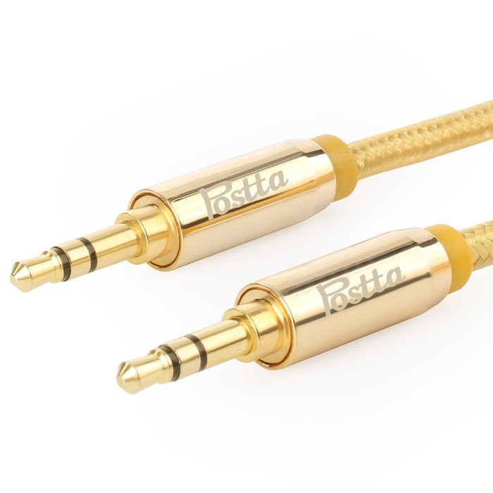 Postta 3.5MM Braided Stereo Audio cable(6 Feet)Dual-shielding Male to Male AUX Cable for car stereos,Smartphones... N9