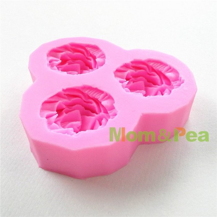 Mom&pea 0648 3-flower Shaped Silicone Mould for Fondant Cake Sugar Paste Cake Decoration 3d Cake Toppers Mold... N4
