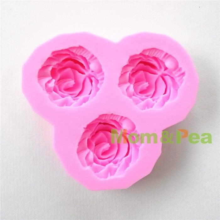 Mom&pea 0648 3-flower Shaped Silicone Mould for Fondant Cake Sugar Paste Cake Decoration 3d Cake Toppers Mold... N5
