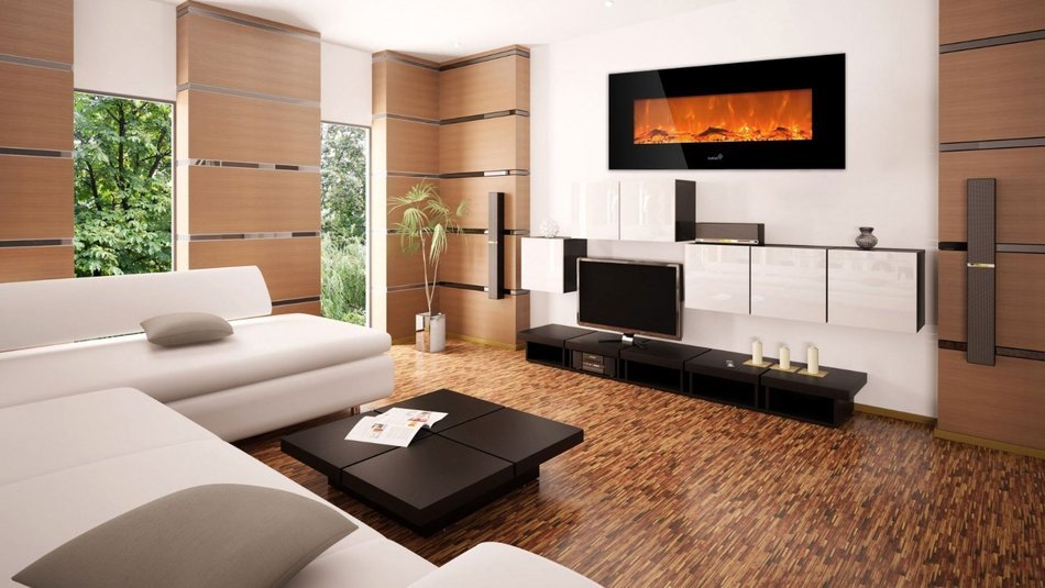 Ivation 50&rdquo; Wall Mounted Glass Electric Fireplace w/ Built In 1500-Watt Heater &ndash; Realistic LED Flames - Mounting...