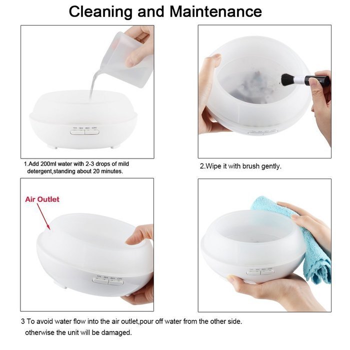 300ml Aroma Essential Oil Diffuser,Ultrasonic Cool Mist Whisper-Quiet Humidifier with 4 Timer Settings and Auto... N6