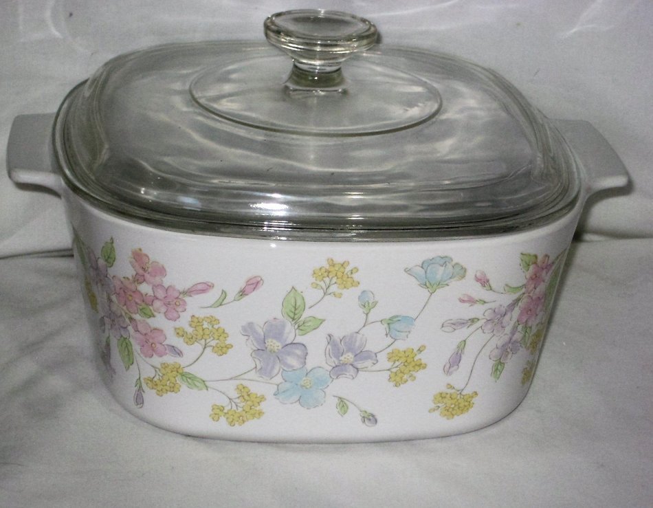 Corning Pastel Bouquet 3 Qt. Casserole with Lid