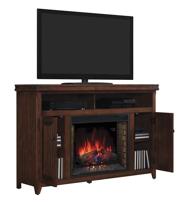 ClassicFlame 28MM9644-X332 Mayfield TV Stand for TVs up to 65", Cherry (Electric Fireplace Insert sold separately) N3