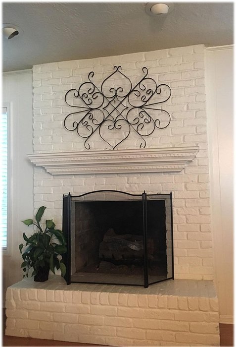 Amagabeli 3-panel Basic Wrought Iron Arch Fireplace Screen Iron Fire Screen Black Finish 30-inch High N2