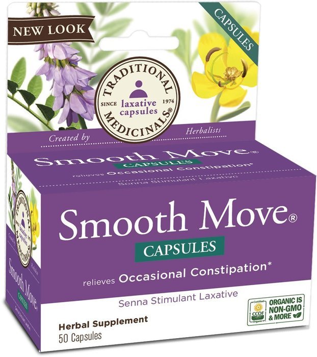 Traditional Medicinals Smooth Move Senna Capsules, 50 Count