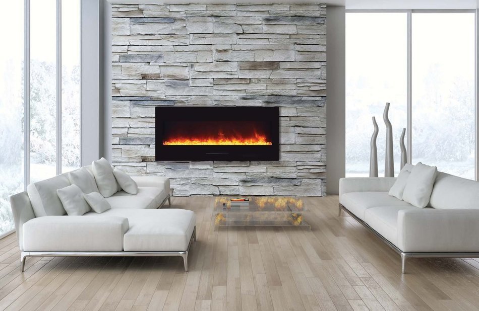 Amantii Wall Mount / Flush Mount Series Electric Fireplace with Ember Media Kit, 50 Inch N2