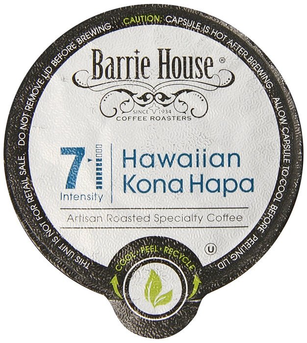 Barrie House Single Cup Capsules for K-Cup Brewer, Hawaiian Kona Hapa, 80 Count N4