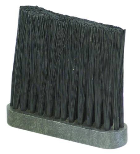 5 In Nylon Fireplace Brush Head in Black & Grey