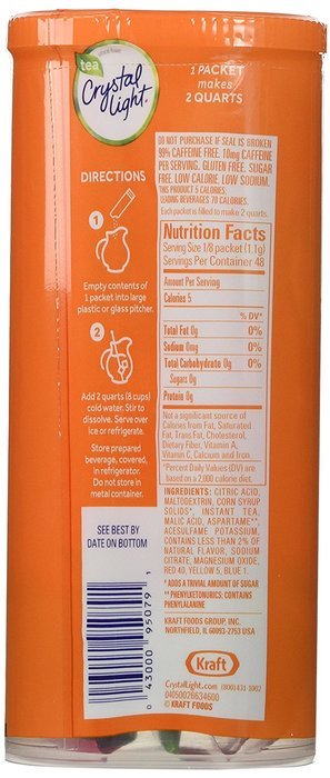 Crystal Light Raspberry Tea, (12-Quart) 1.6-Ounce Canisters (Pack of 6)