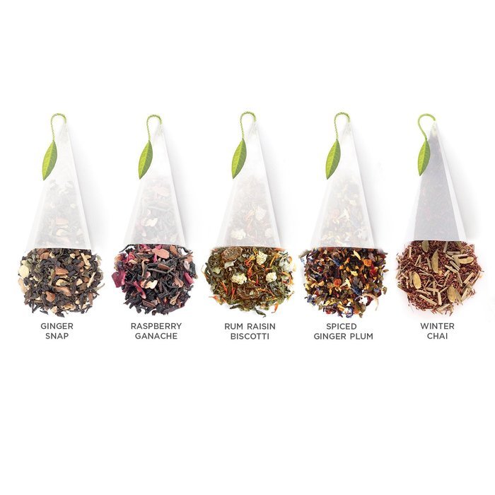 Tea Fort&eacute; Warming Joy Presentation Box Featuring Seasonal & Festive Tea Blends - 20 Handcrafted Pyramid Tea Infusers N4