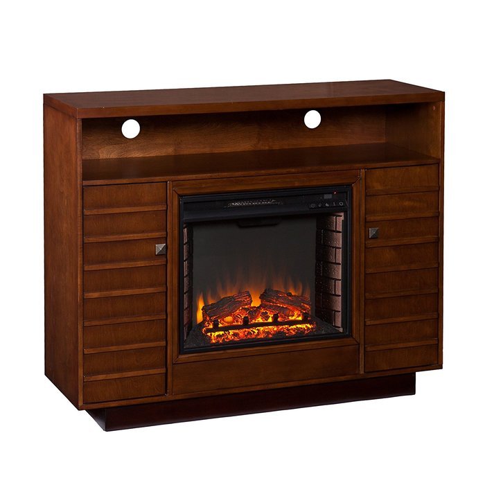 Southern Enterprises Inverness Media Electric Fireplace, Dark Tobacco/Espresso