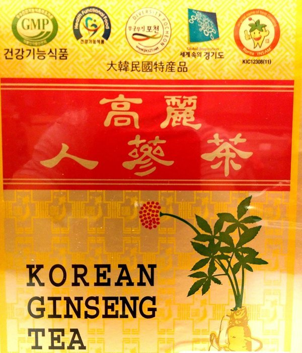 Korean Ginseng Tea in Wood Case 0.10oz(3g) x 100 Packets N3