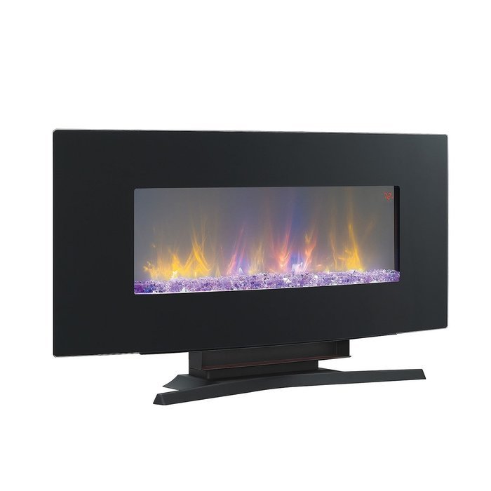 Twin-Star International 34" Wall-Mounted Infrared Quartz Fireplace, Black