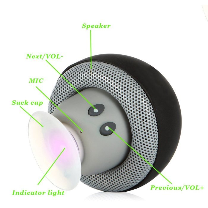 Wireless Bluetooth Speakers, Bodecin Mini Cute Portable Wireless Mushroom Shape Suction Cup Bluetooth Speakers... N4