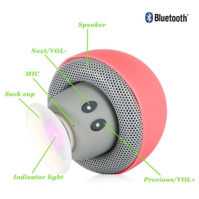 Wireless Bluetooth Speakers, Bodecin Mini Cute Portable Wireless Mushroom Shape Suction Cup Bluetooth Speakers... N5