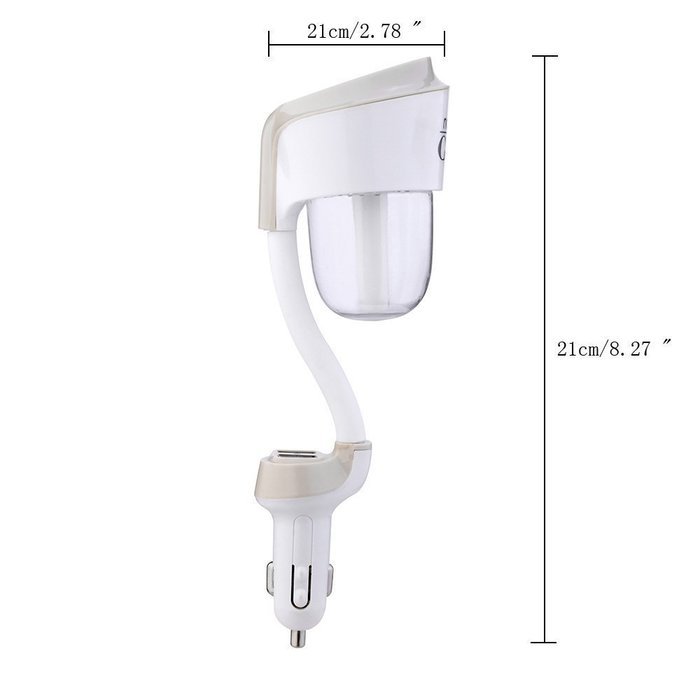 Car Humidifier,2 USB Ports Aroma Humidifier, Power Protection Car Air Purifier ,Car Charger. N8