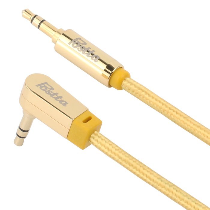 Postta 3.5MM Braided Stereo Audio cable(6 Feet)Dual-shielding Male to Male AUX Cable for car stereos,Smartphones... N18