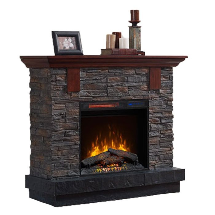 Cautis Rustic 52" Stone Infrared Fireplace N2