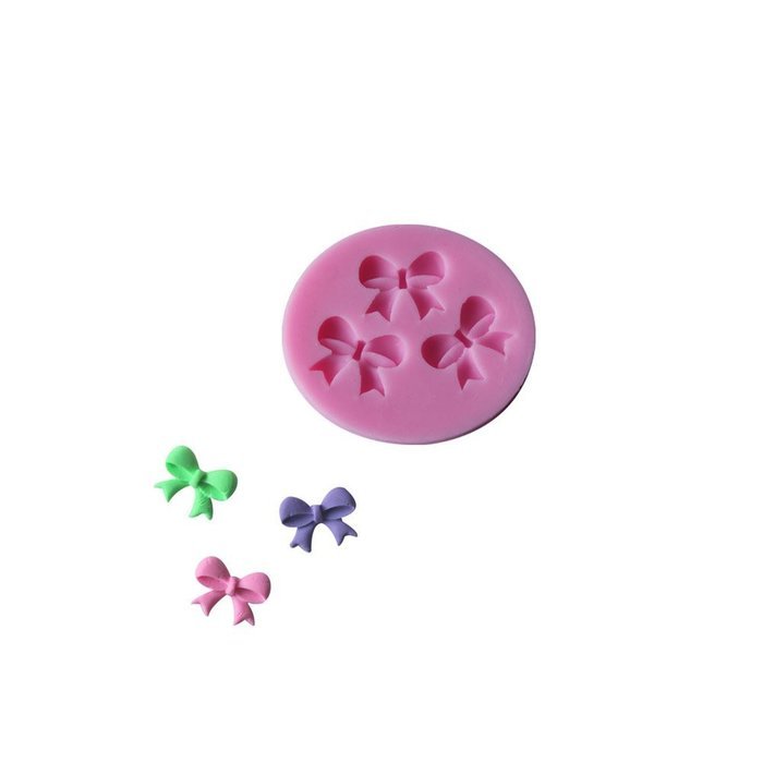Cutoy 3 Cavity Bowknots Design Silicone Cake Fondant Chocolete Jello Soap Candy Gum Paste Molds Clay Moulds DIY... N2
