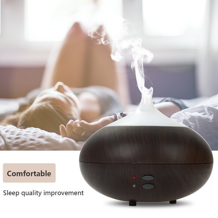 Oobest Wood Grain Aroma Essential Oil Diffuser Humidifier 300ml Diffuser Cool Mist Humidifier 3821