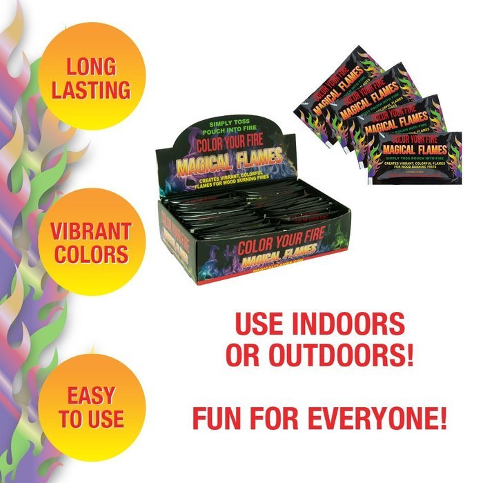 Magical Flames Vibrant & Colorful Flames for Wood Burning Fires (25 Pack) N3