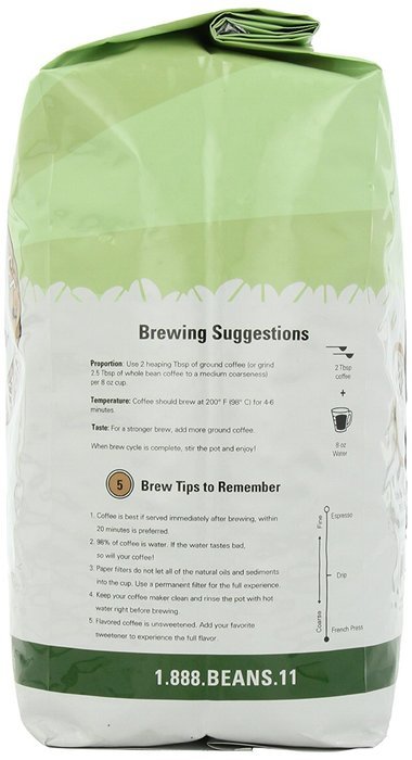 Dark Brazilian Santos, Whole Bean Coffee, 5 Pound Bag N39