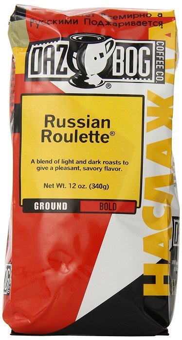 Dazbog Ground Coffee, Russian Roulette Blend, 12 Ounce