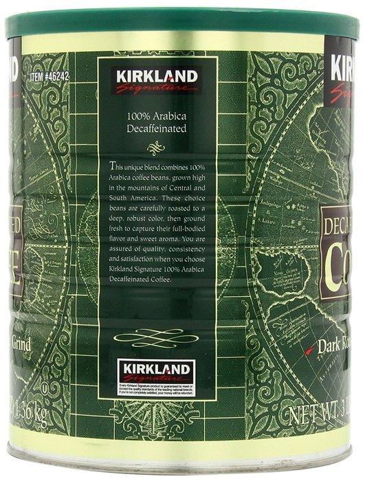 Kirkland Signature Dark Rost Fine Grind Decaf Arabica Coffee, 48 Ounce N2