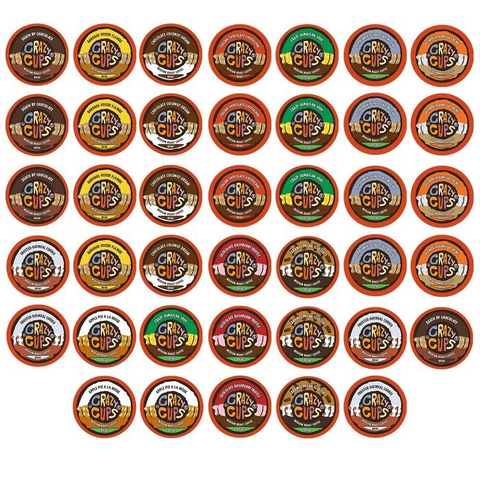 Crazy Cups Decaf Flavored Coffee, Variety Pack Sampler, Single Serve Cups for the Keurig K Cup Brewer, 40 count