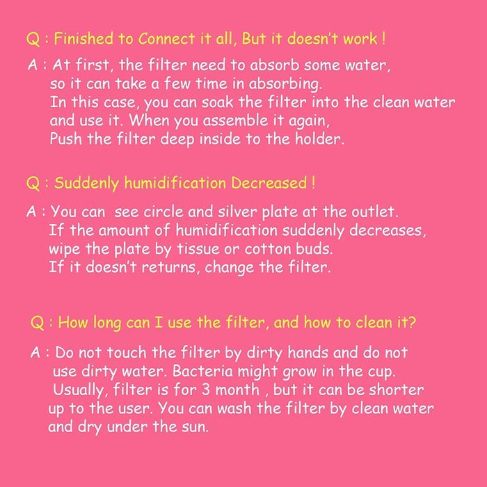 Doulex N3W3P002 USB Cup Humidifier Portable Simple Desk Humidifier Clean Filter (+ L size Filter (3ea), Star) N8