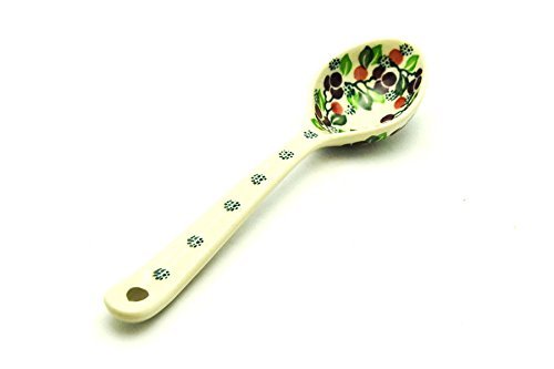 Polish Pottery Spoon - Medium - Burgundy Berry Green