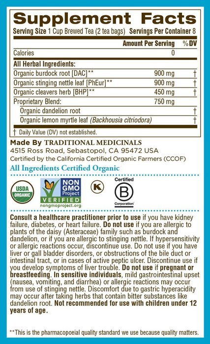 Traditional Medicinals Organic Everyday Detox Lemon Tea, 16 Tea Bags N5
