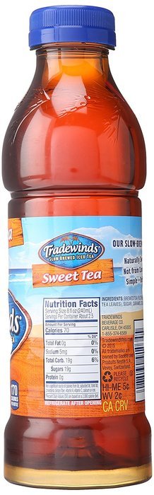 Tradewinds Slow Brewed Iced Tea, Sweet Tea 18.5-ounce plastic bottles (Pack of 12) N3