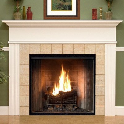 Monticello Fireplace Mantel Surround Shelf Length: 72.5", Finish: White