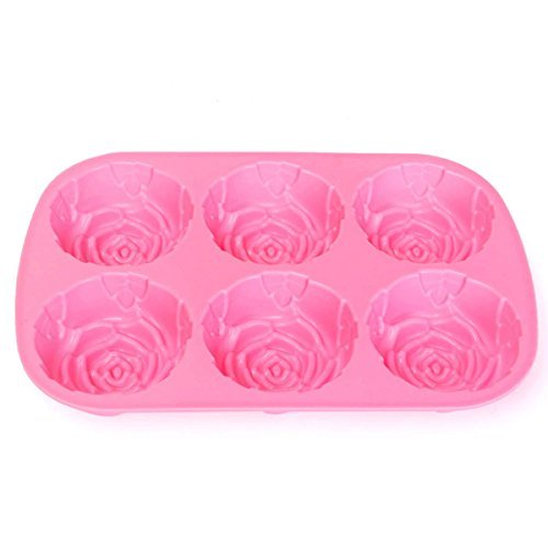 "6 Rose Silicone Muffin Cup Cake Jelly Baking Mould DIY Pudding Soap Mold" shopping N5