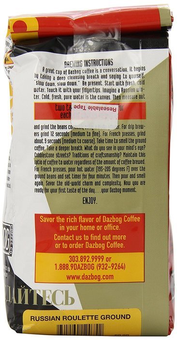 Dazbog Ground Coffee, Russian Roulette Blend, 12 Ounce N2