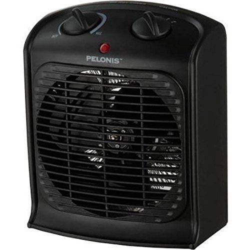 Pelonis Fan-Forced BLACK Portable Space Heater With Thermostat-NEW