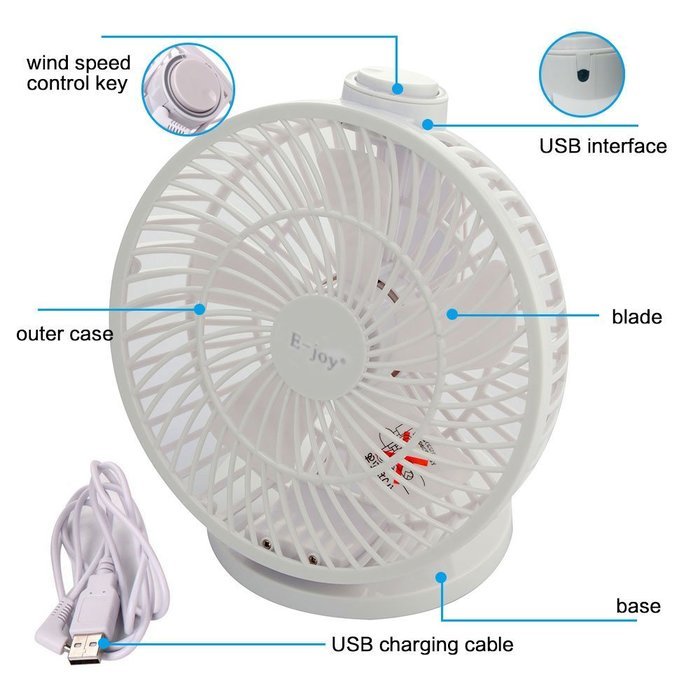 E-joy&reg; Mini USB Powered Flexible Gooseneck Fan LED Cooling Flashing USB Temperature Fan for PC Laptop Notebook... N9