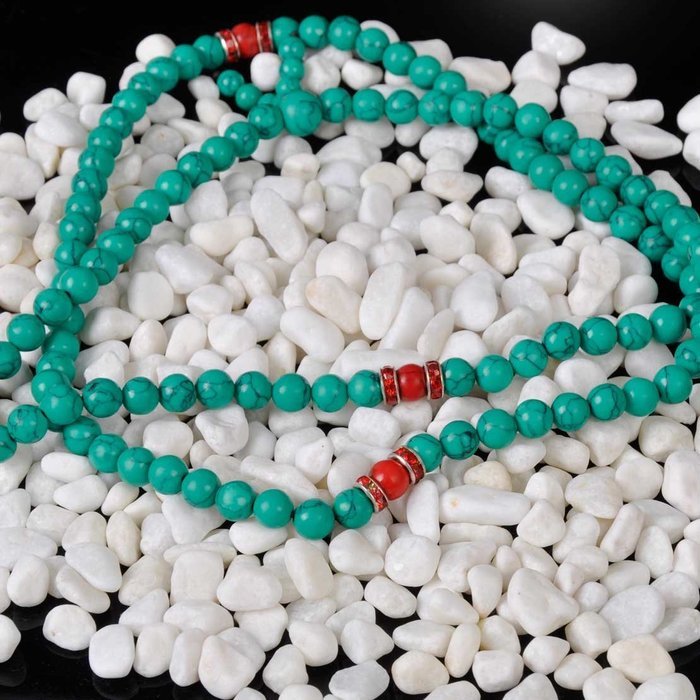 8mm China Tibetan Buddhist Turquoise Mala Prayer Bead