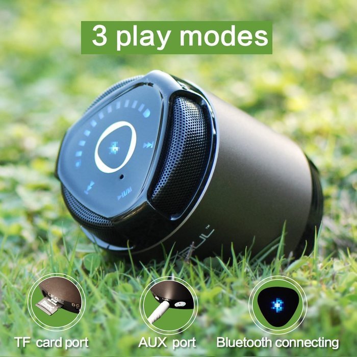 Morul H1 Touch Ultra-Portable Wireless Bluetooth Speaker with Handsfree Speakerphone (Brown/Black) N3