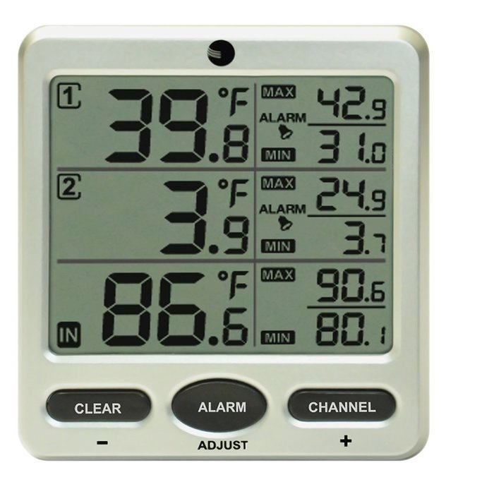 Ambient Weather WS-091-C Wireless Indoor/Outdoor 8-Channel Thermometer with Daily Min/Max Display, Console Only