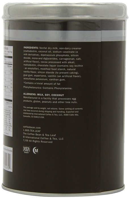 The Coffee Bean & Tea Leaf No Sugar Added Chocolate Powder, 16-Ounce Containers (Pack of 3) N6