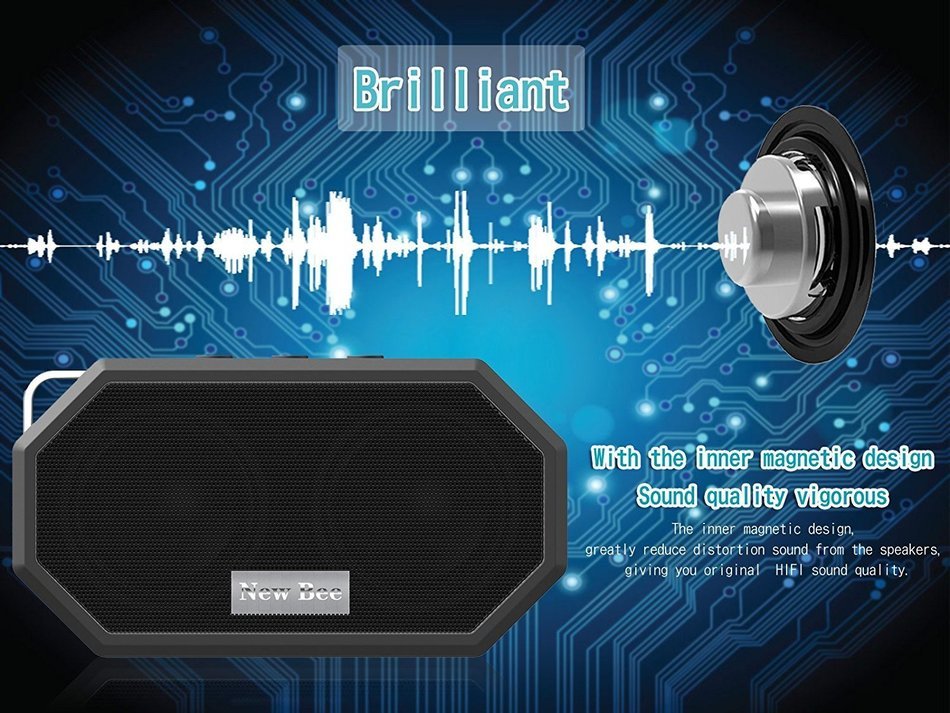 Bluetooth Speaker, Mindkoo Portable Pocket Outdoor Sport IP65 Waterproof Shockproof Wireless Bluetooth V4.0 Speaker... N3