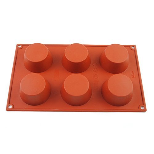 iClover Durable Food Grade Silicone Bakeware Vermilion -6pc Cups Food-grade Bakeware Baking Cake Chocolate Soap... N2