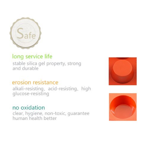 iClover Durable Food Grade Silicone Bakeware Vermilion -6pc Cups Food-grade Bakeware Baking Cake Chocolate Soap... N3